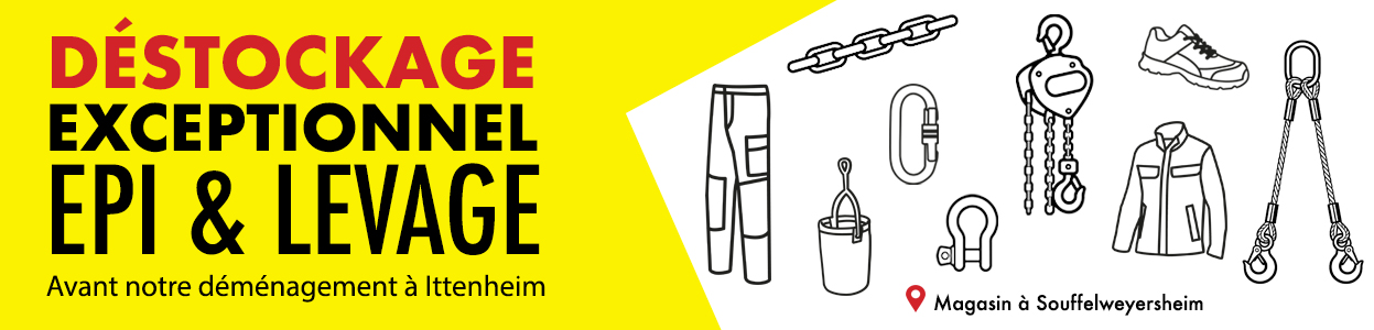 Déstockage magasin EPI et LEVAGE